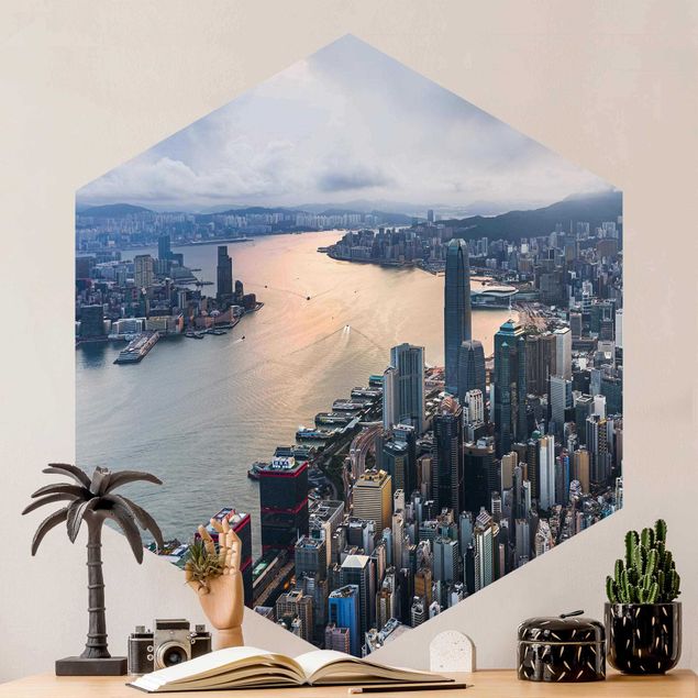 Fototapete Städte Hongkong bei Sonnenaufgang