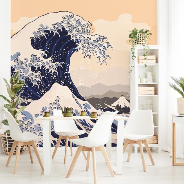 Fototapete Strand Illustration - Die große Welle von Kanagawa