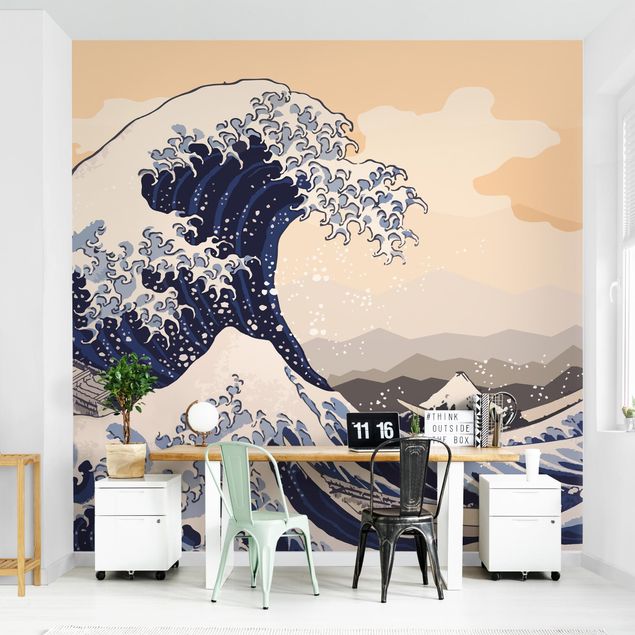 Tapete blau Illustration - Die große Welle von Kanagawa