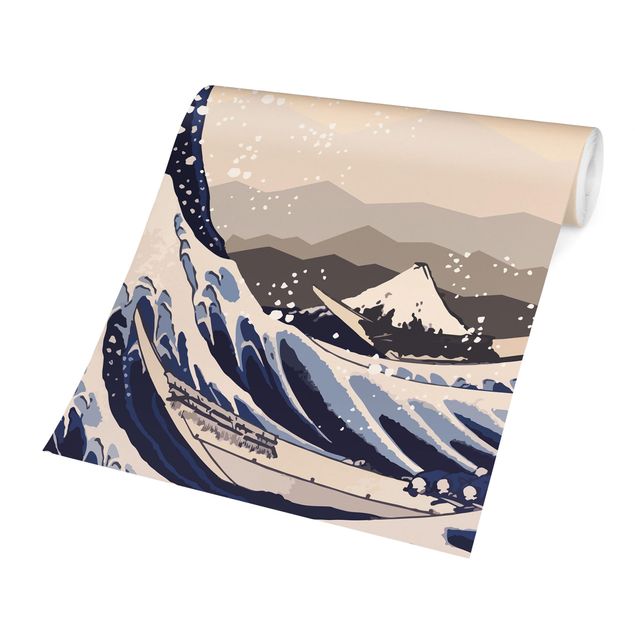 Design Tapete Illustration - Die große Welle von Kanagawa