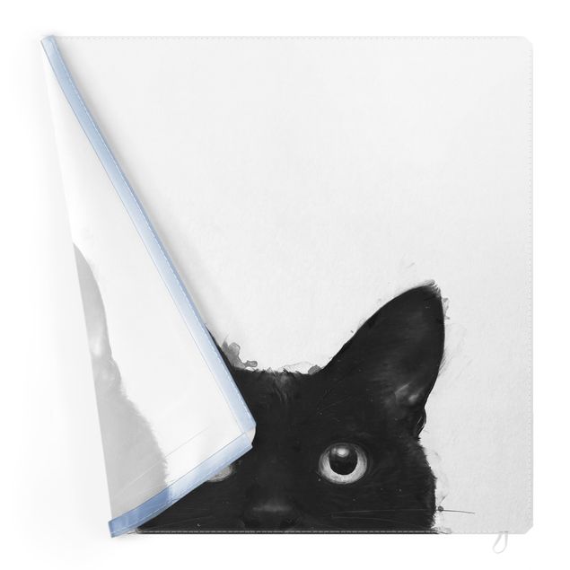 Wechselbild - Illustration Schwarze Katze auf Weiß Malerei