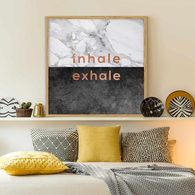 Schöne Wandbilder Inhale Exhale Kupfer und Marmor