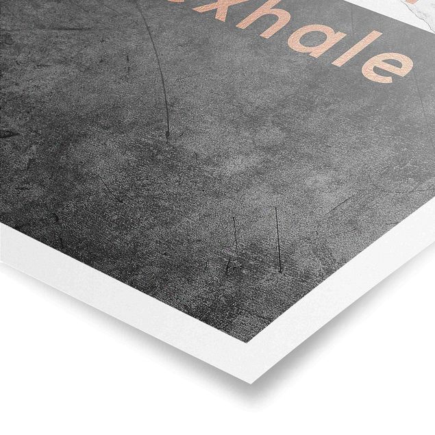 Poster - Inhale Exhale Kupfer und Marmor - Hochformat 2:3