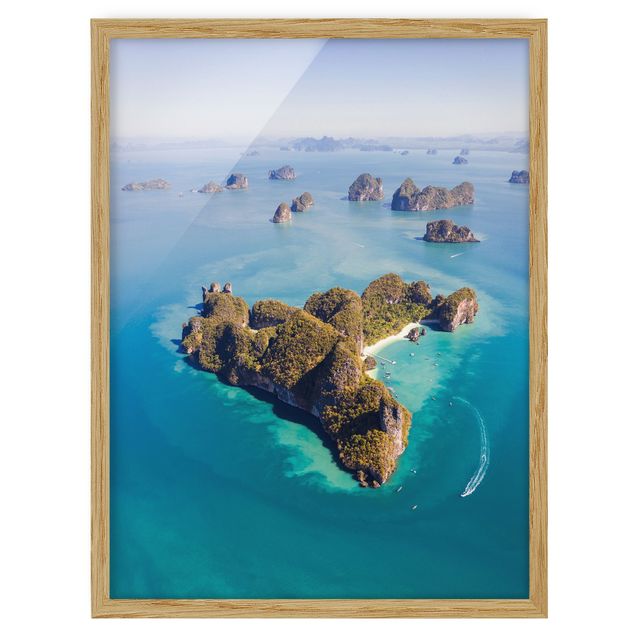 Bild mit Rahmen - Inseln im Meer - Hochformat 3:4