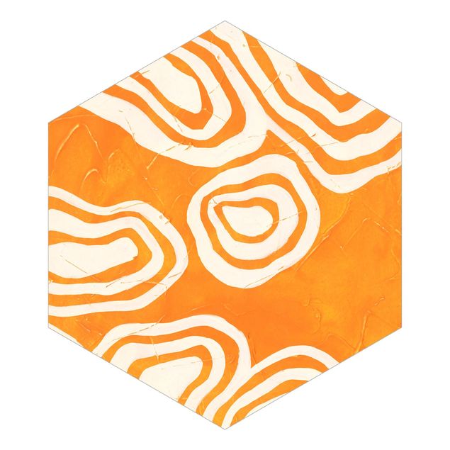 Wandtapete Design Inseln im Orangenen Meer