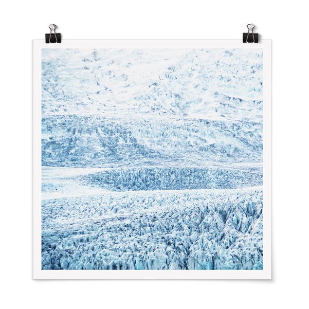 Poster - Isländisches Gletschermuster - Quadrat 1:1