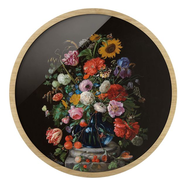 Kunstdruck Bilder mit Rahmen Jan Davidsz de Heem - Glasvase mit Blumen