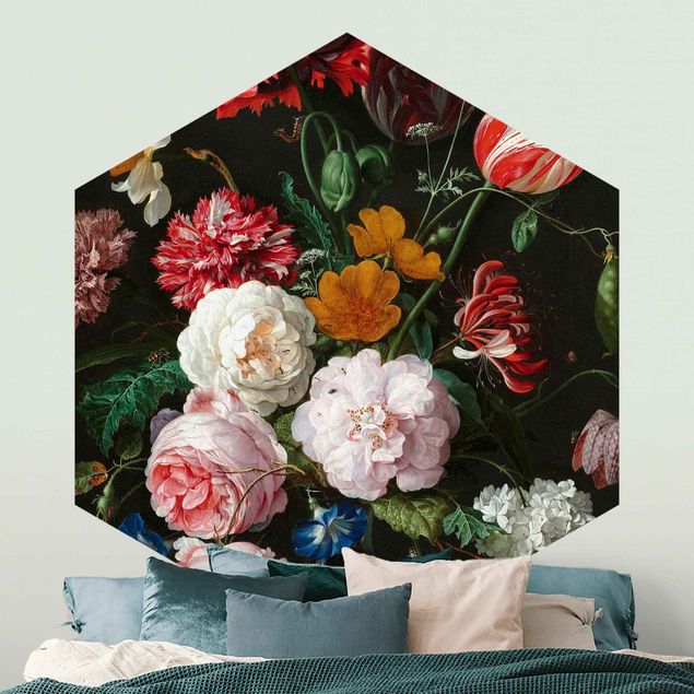 Fototapete Blumen Jan Davidsz de Heem - Stillleben mit Blumen in einer Glasvase