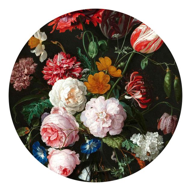 Fototapete Vintage Jan Davidsz de Heem - Stillleben mit Blumen in einer Glasvase