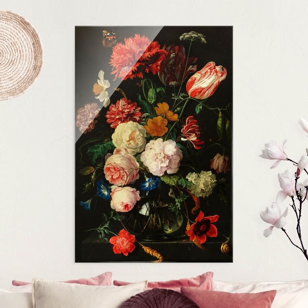 Barock Bilder Jan Davidsz de Heem - Stillleben mit Blumen in einer Glasvase