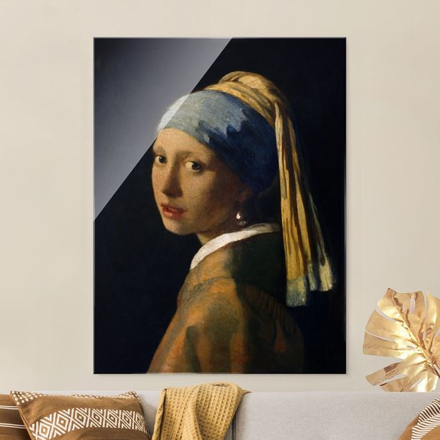 XXL Glasbilder Jan Vermeer van Delft - Das Mädchen mit dem Perlenohrgehänge