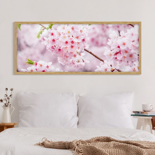 Bilder mit Rahmen Blumen Japanische Kirschblüten