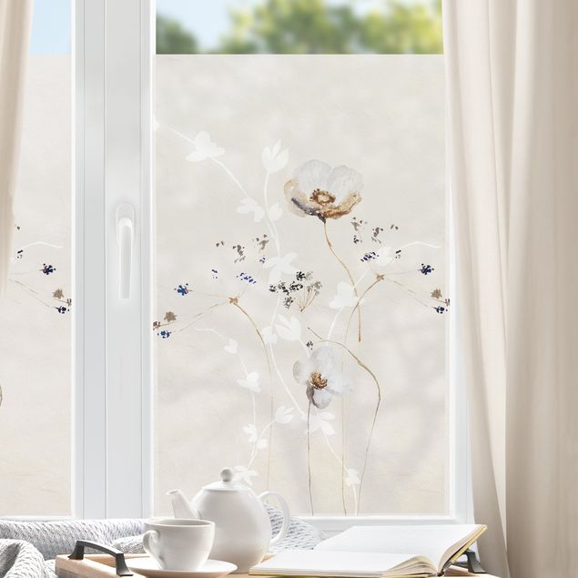 Fensterbilder selbstklebend Blumen Japanisches Ikebana