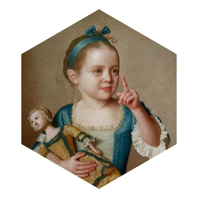Kunstdruck Jean Etienne Liotard Jean Etienne Liotard - Mädchen mit Puppe