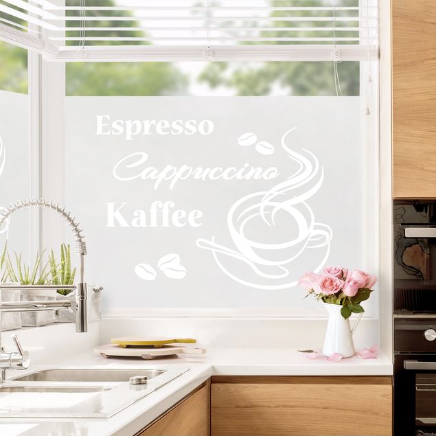 XXL Fensterbilder Kaffeepause - Espresso Cappuccino Kaffee II