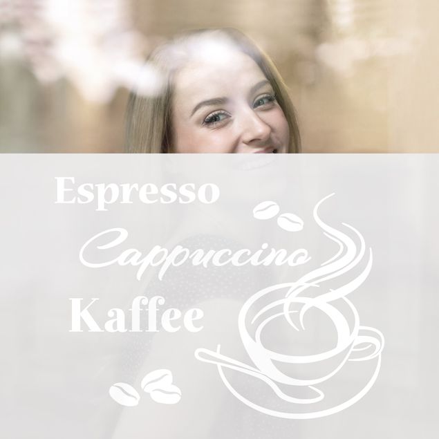Fensterfolie Kaffeepause - Espresso Cappuccino Kaffee II