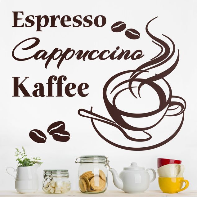 Wandtattoo - Kaffeepause - Espresso Cappucino Kaffee
