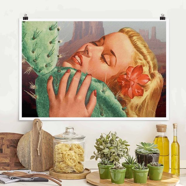Poster Kunstdruck Kaktus-Liebe