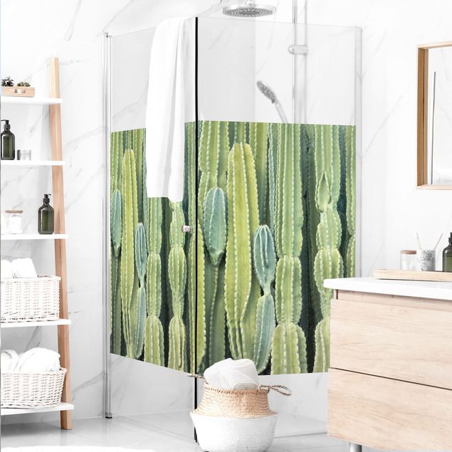 Fensterfolie Wohnzimmer Kaktus Wand