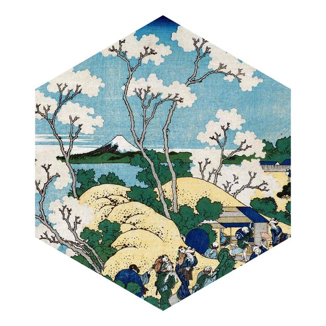 Tapete blau Katsushika Hokusai - Der Fuji von Gotenyama