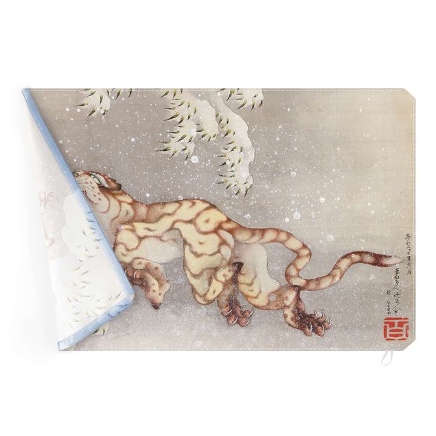 Wechselbilder Katsushika Hokusai - Tiger in Schneesturm