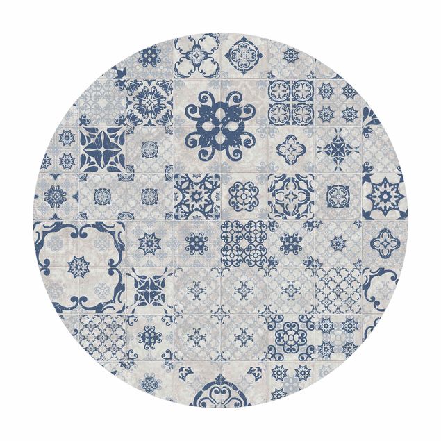 Teppich Esszimmer Keramikfliesen Agadir blau