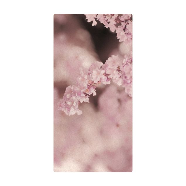 Teppich Esszimmer Kirschblüte im Violetten Licht