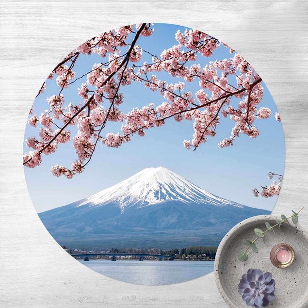 Teppiche Kirschblüten mit Berg Fuji