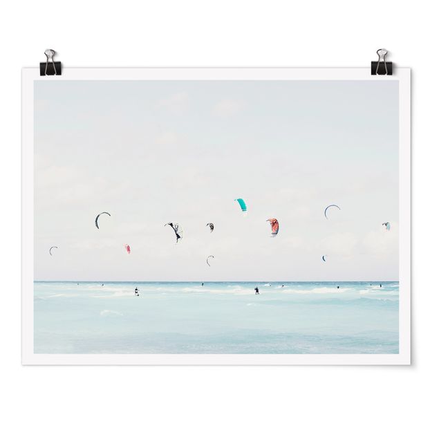 Poster bestellen Kitesurfer auf dem Meer