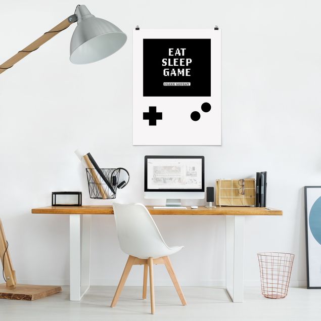 Wandbilder Klassik Konsole Eat Sleep Game Press Repeat