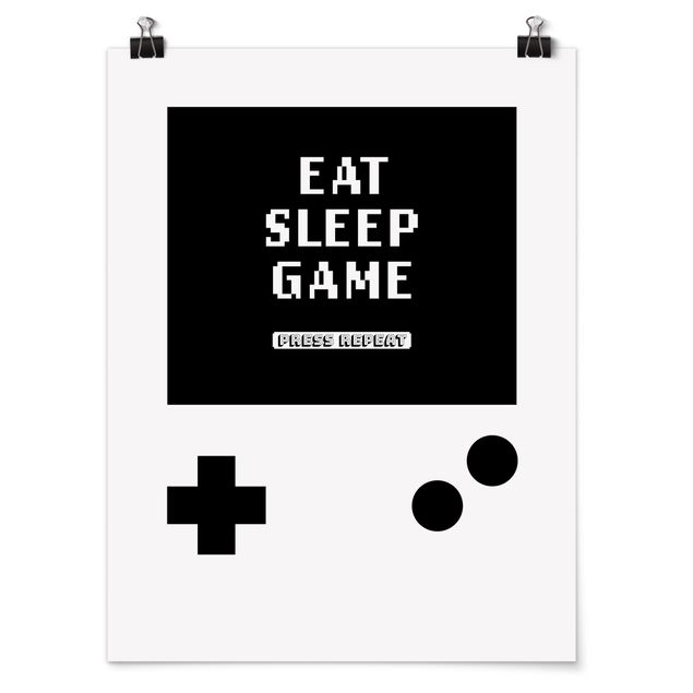 Poster Klassik Konsole Eat Sleep Game Press Repeat