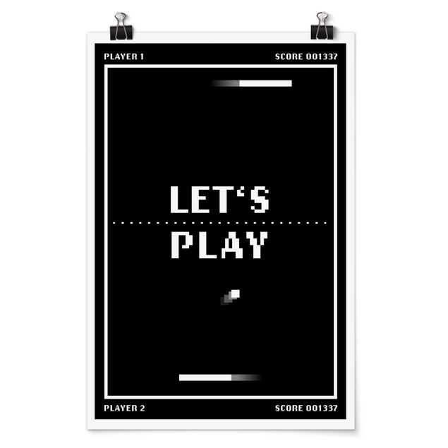 Poster bestellen Klassik Videospiel in Schwarzweiß Let's Play