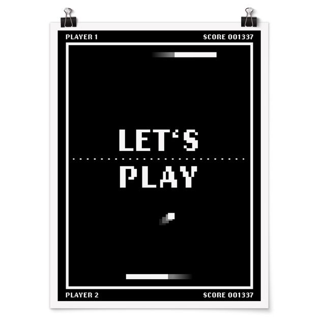 Poster kaufen Klassik Videospiel in Schwarzweiß Let's Play
