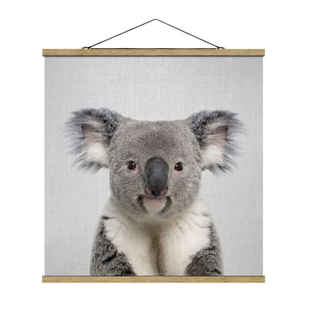 Stoffbild mit Posterleisten - Koala Klaus - Quadrat 1:1