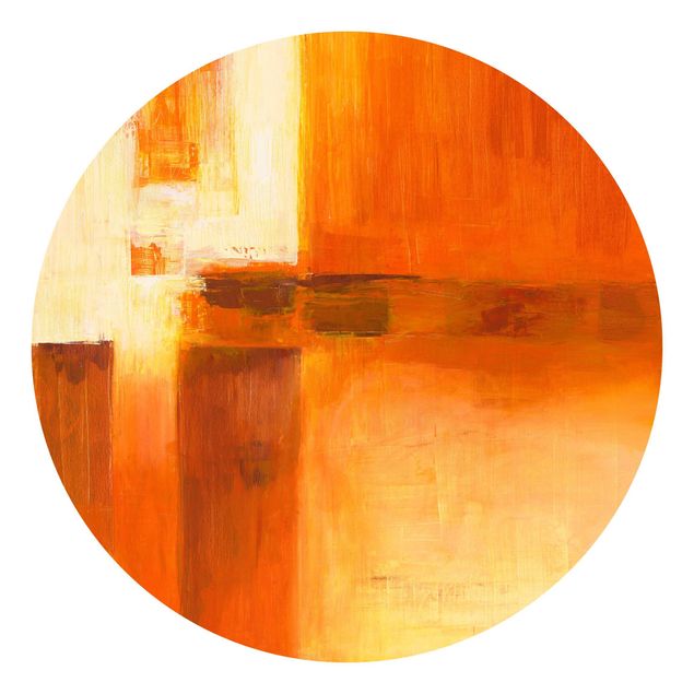 Abstrakte Tapete Komposition in Orange und Braun 01