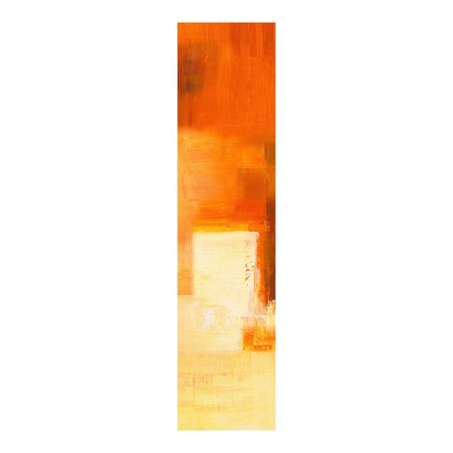 Abstrakte Kunst Komposition in Orange und Braun 03