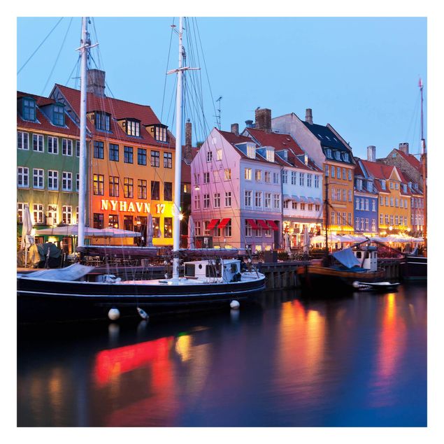 Fototapete - Kopenhagener Hafen am Abend