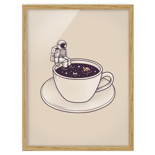 Bild mit Rahmen - Kosmischer Kaffee - Hochformat 3:4