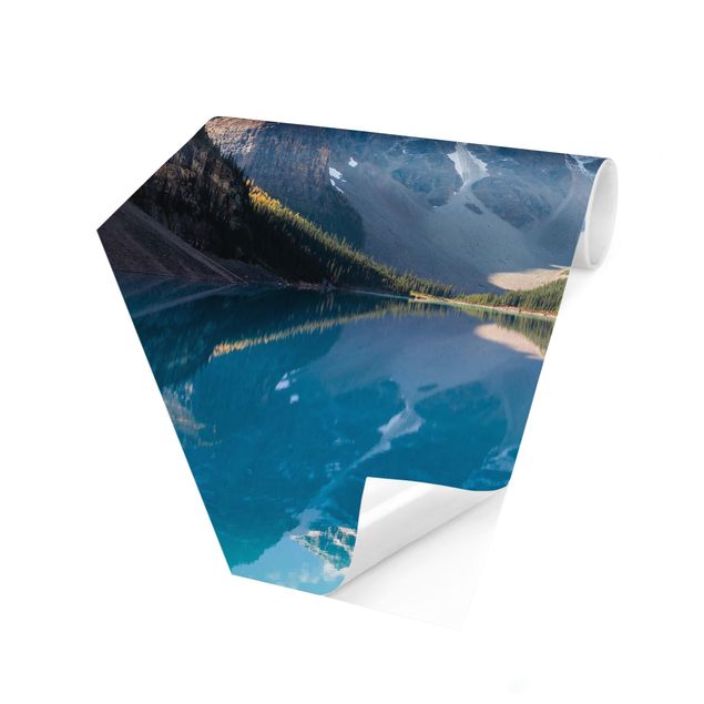 Tapete blau Kristallklarer Bergsee