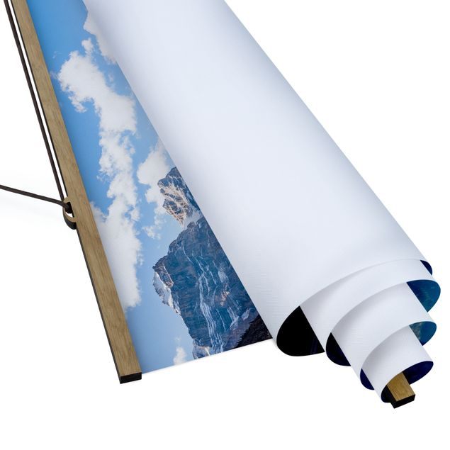 Stoffbild mit Posterleisten - Kristallklarer Bergsee - Quadrat