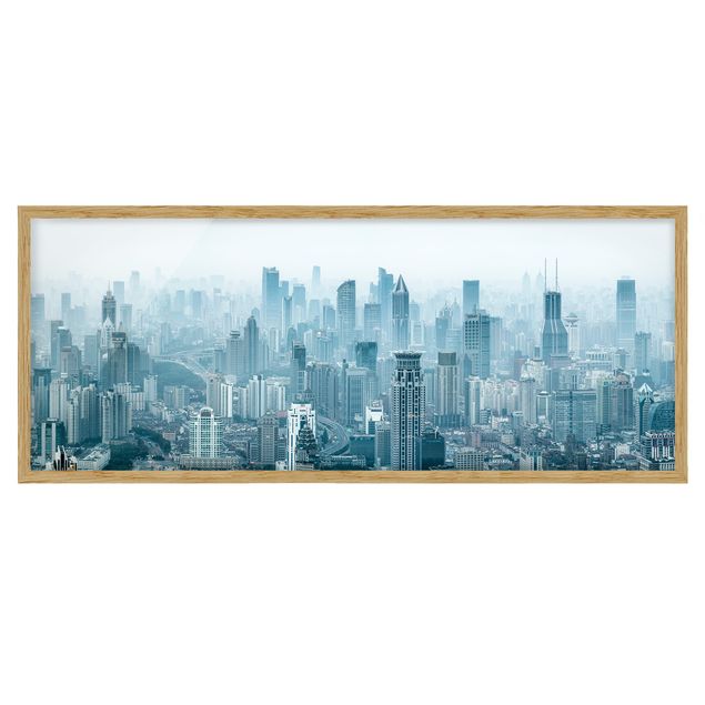 Bild mit Rahmen - Kühles Shanghai - Panorama
