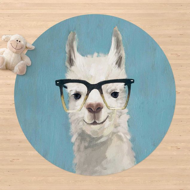 Aussen Teppich Lama mit Brille IV