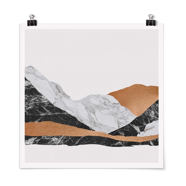 Poster Natur Landschaft in Marmor und Kupfer
