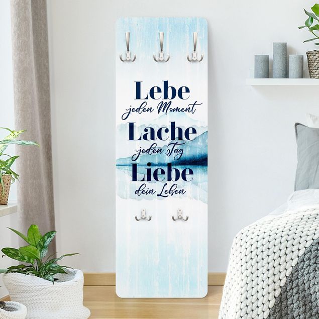 Garderobenpaneel Lebe Lache Liebe - Aquarell