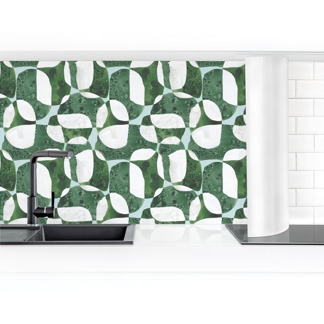 Küchenrückwand - Lebende Steine Muster in Grün II