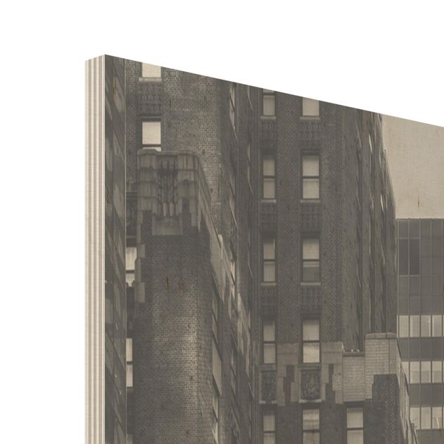 Holzbild - Lebhaftes New York - Hochformat