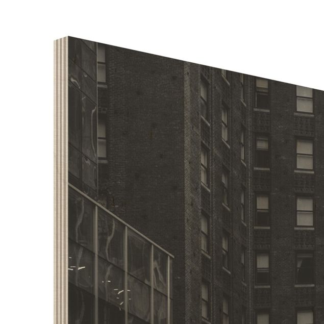 Holzbild - Lebhaftes New York - Querformat