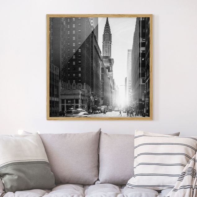 Gerahmte Bilder Schwarz-Weiß Lebhaftes New York