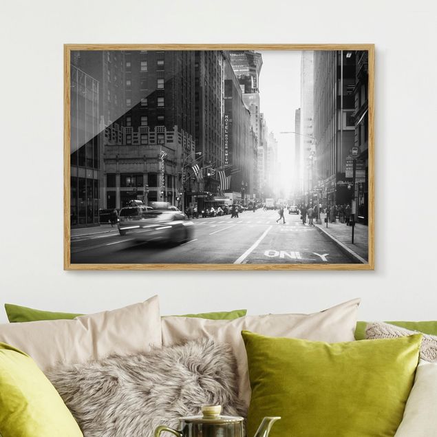 Schwarz-Weiß Bilder mit Rahmen Lebhaftes New York