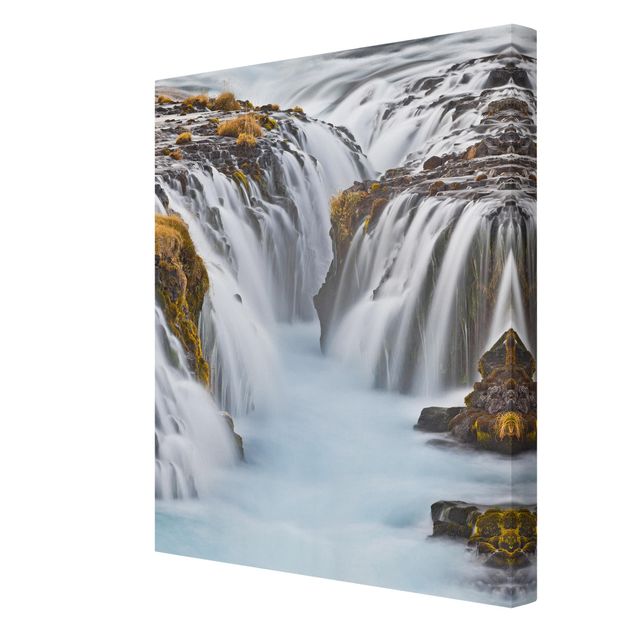 Leinwandbild - Brúarfoss Wasserfall in Island - Hoch 3:4